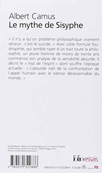 Le Mythe De Sisyphe Essai Sur Labsurde (Collection Folio / Essais) (French Edition)