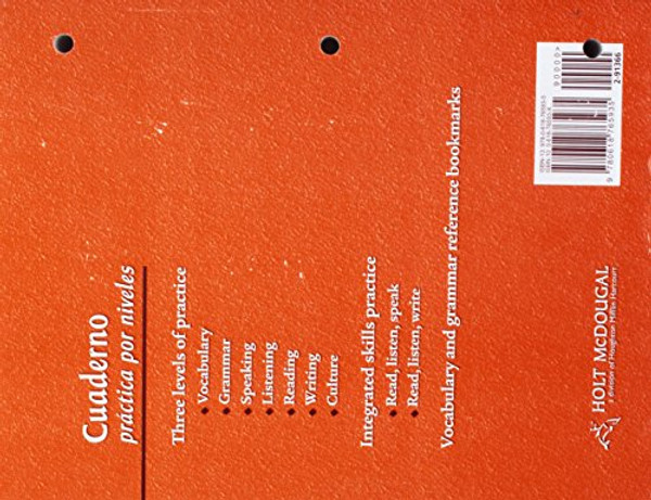 Avancemos: Cuaderno, Practica por niveles, Student Edition, Level 1 (Spanish Edition)