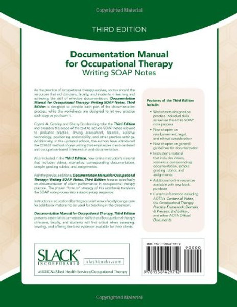 Documentation Manual for Occupational Therapy: Writing SOAP Notes