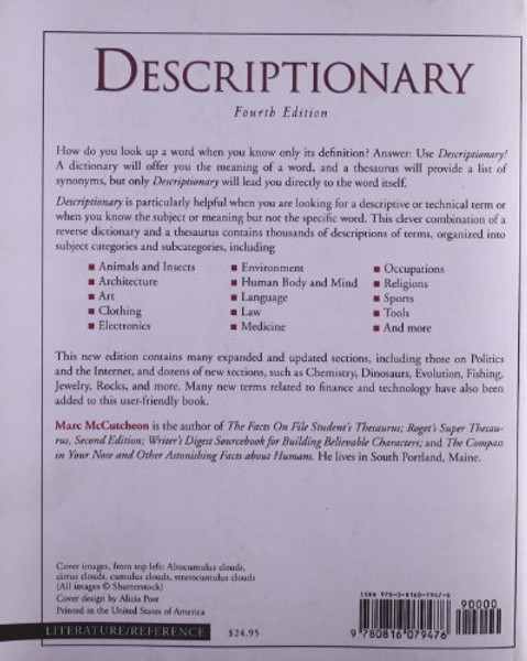 Descriptionary: A Thematic Dictionary (Writers Library)