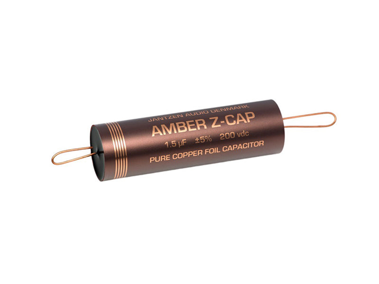 Jantzen Capacitor 15µF 200Vdc 3% Amber Z-Cap Series Copper