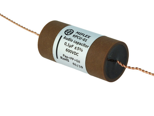 Miflex Capacitor 0.1uF 600Vdc KPCU Series Copper Foil Paper/Polypropylene Oil