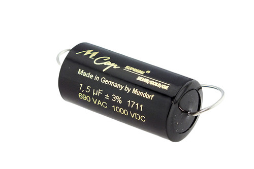 Mundorf Capacitor 1.5uF 1000Vdc MCap® Supreme SilverGold Series Metalized Poplypropylene Axial