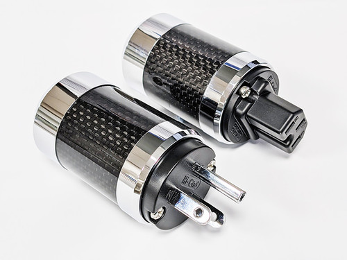 ConneX US Power/15A IEC Plugs Rhodium Plated Copper Carbon Fiber