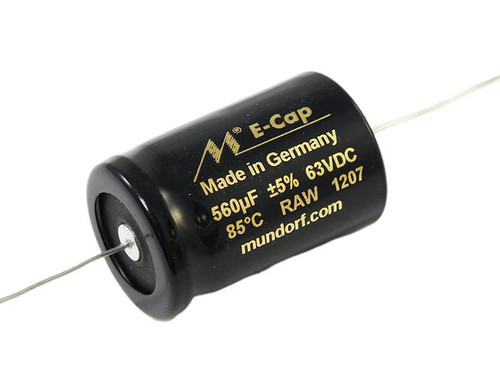BB Mundorf Electrolytic Cap 560uF 63Vdc MLytic® ECap63 Series NP Axial (1 piece avail) BB Mundorf Electrolytic Cap 560uF 63Vdc MLytic® ECap63 Series NP Axial (1 piece avail)
