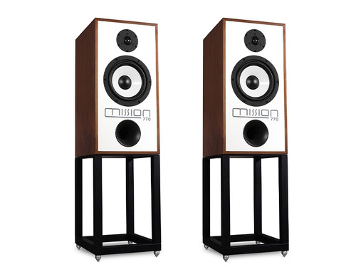 Mission 770 Series Bookshelf Speakers w/Stands Walnut Pearl