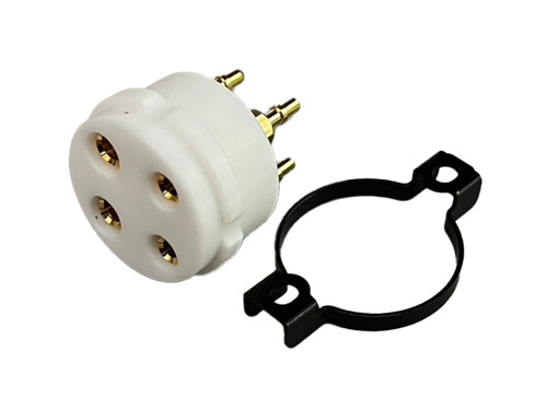 ConneX Socket 4 Pin (2A3/300B) Ultra-Premium PTFE (Teflon) Gold Plated Machined Pin