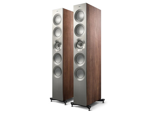 KEF Reference 5 Meta Series Floorstanding Speakers Satin Walnut/Silver