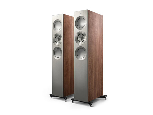 KEF Reference 3 Meta Series Wireless Floorstanding Speakers Satin Walnut/Silver
