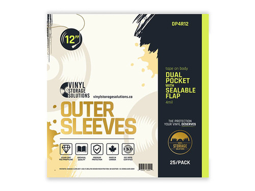 Vinyl Solutions 4mil Dual Pocket Resealable Flap Record Outer Sleeve 25/Pak