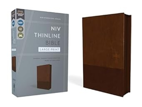 Thinline NIV Slim Bible Large Print Leathersoft Brown