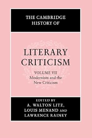 The Cambridge History of Literary Criticism Vol. 7