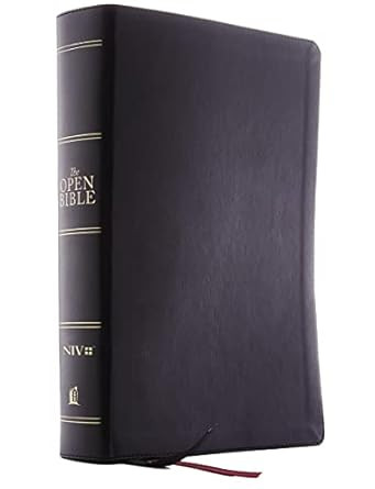The NIV Open Bible Leathersoft Black Red Letter Thumb