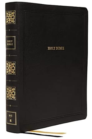 NKJV Reference Bible Wide Margin Large Print Black Leather