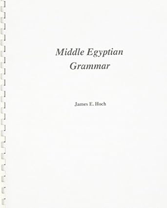 Middle Egyptian Grammar