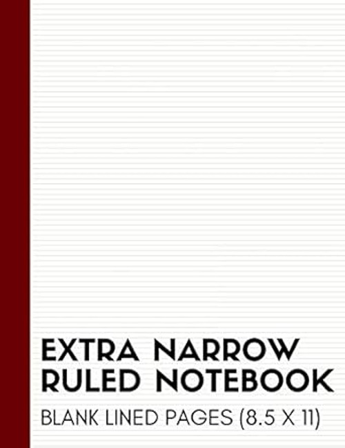 Extra Narrow Ruled Notebook