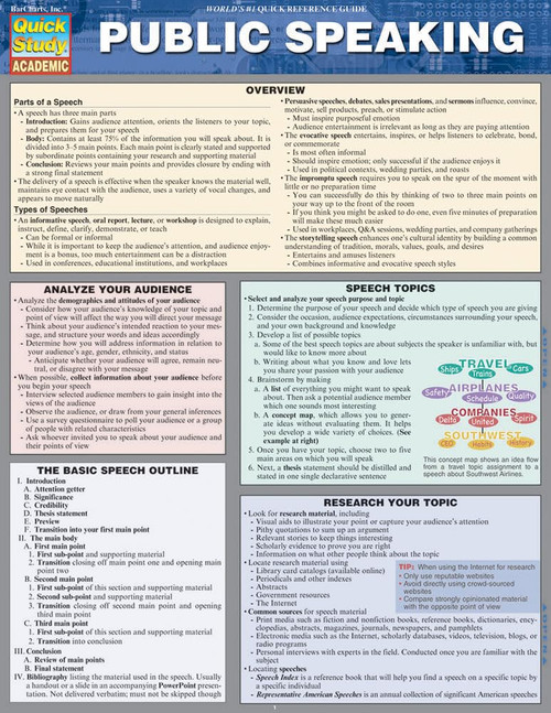 Public Speaking: QuickStudy Laminated Reference Guide