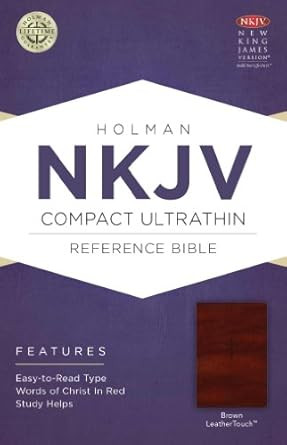 NKJV Compact Ultrathin Bible Brown LeatherTouch