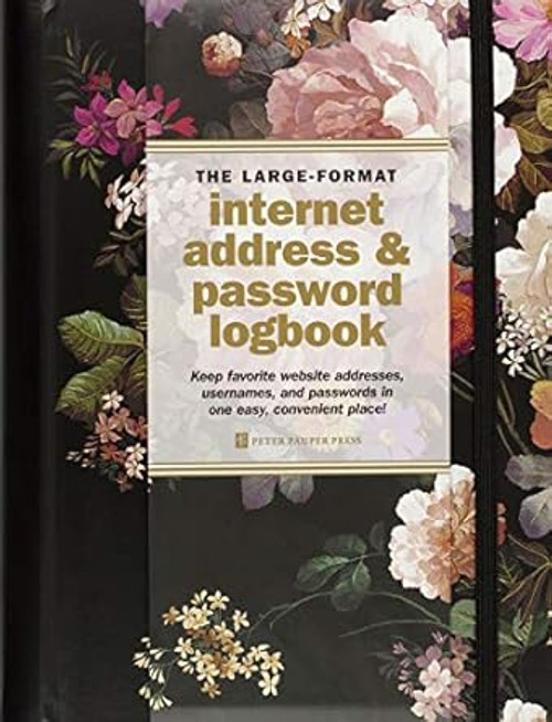 Midnight Floral Large Internet Address & Password Logbook