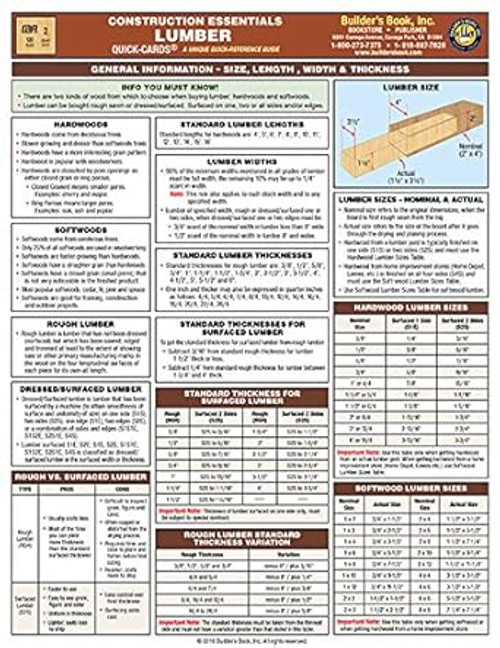 Construction Essentials Lumber Quick-Card 2015