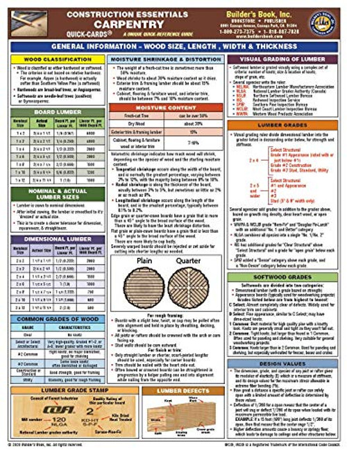 Construction Essentials Carpentry Quick-Card