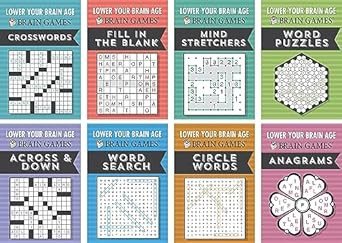 Brain Games Booklet Set Lower Your Brain Age Variety Puzzles