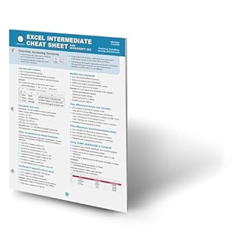 Excel Intermediate Cheat Sheet for Microsoft 365