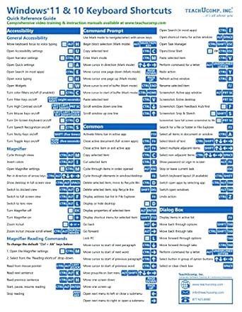 Windows 11 and 10 Keyboard Shortcuts Quick Reference