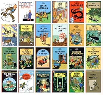 Tintin Comic Strip Books Set - A Collection of 23 Full