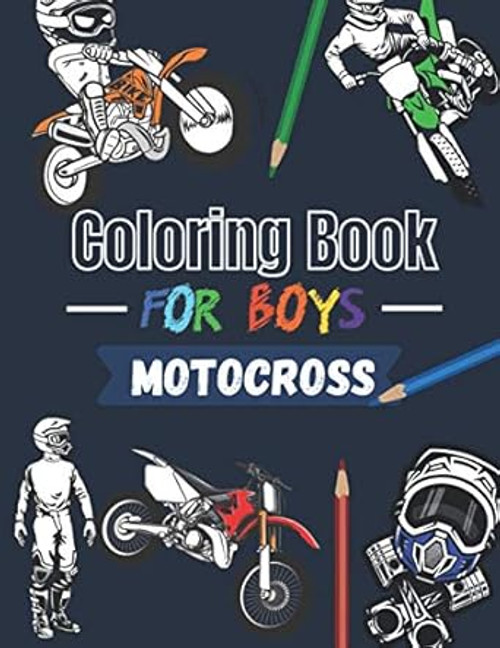 Coloring book for boys Motocross