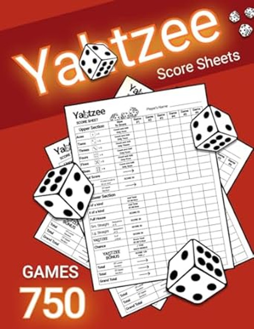 Yatzee Score Pads: Large Print Sheets for Scorekeeping