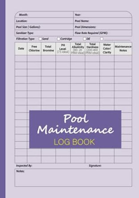 Pool Maintenance Log Book