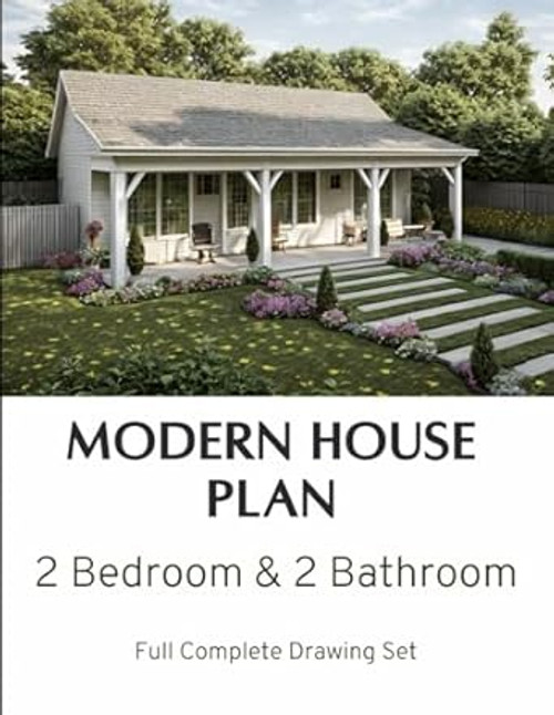 Modern 2 Bedroom & 2 bath room tiny House plan with 860