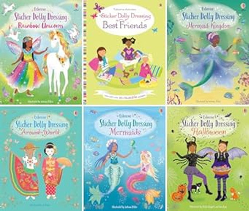 Sticker Dolly Dressing Series Collection Set of 6 Books. Rainbow