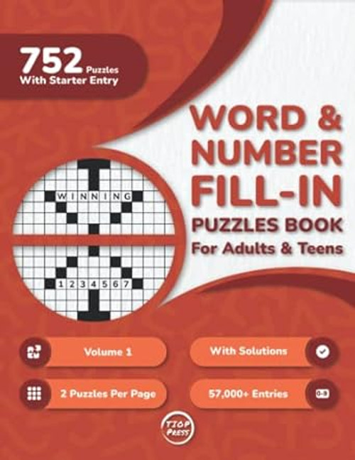 Word And Number Fill In Puzzles Book for Adults