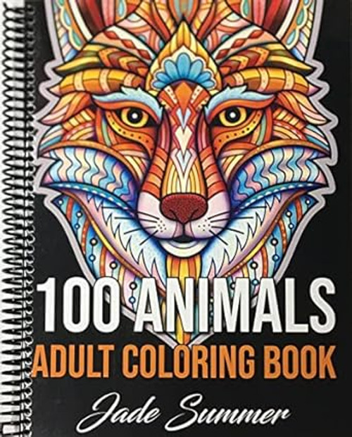 100 Animals: An Adult Coloring Book with Lions Elephants Owls