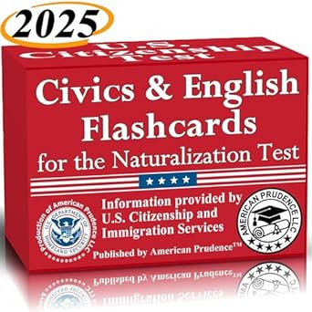 US Citizenship Flash Cards 2025 to study for the