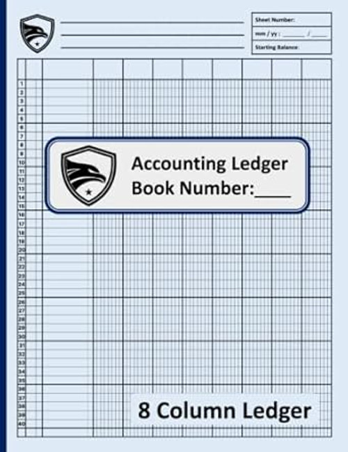 8 Column Accounting Ledger Book