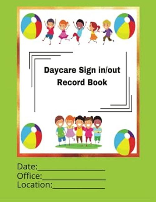 Daycare Sign in/out Record Book