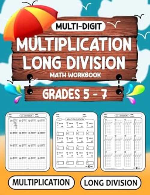 Math Workbook multi-digit multiplication and long division
