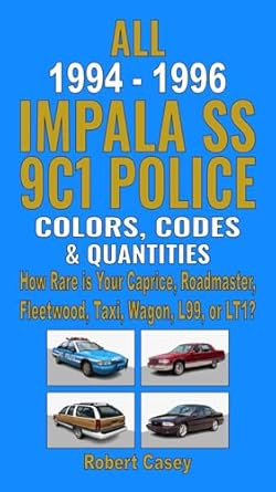 All 1994-1996 Impala SS 9C1 Police Colors Codes & Quantities