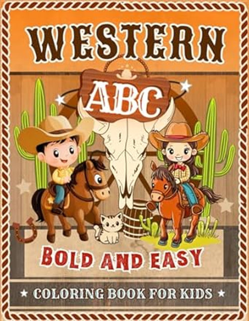 Western Cowboy ABC Coloring Book For Kids