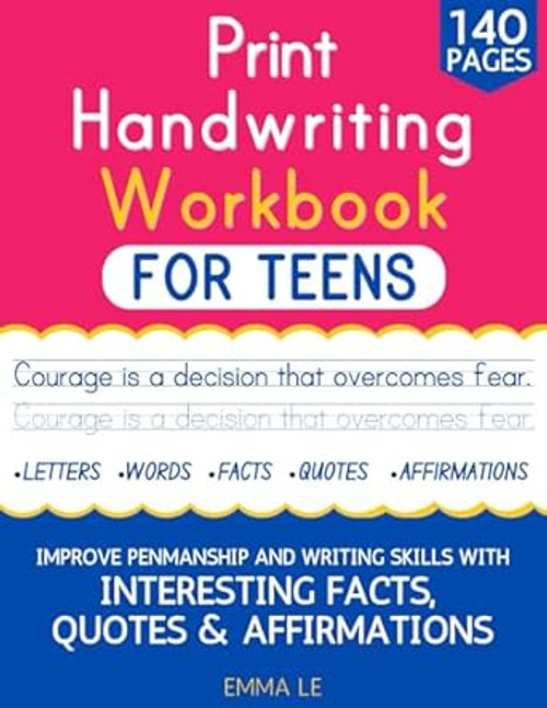 Print Handwriting Workbook for Teens