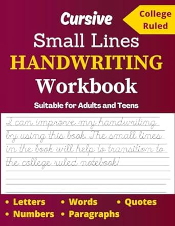 Cursive Small Print Handwriting Workbook