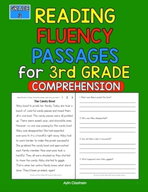 3rd Grade Fluency Passages with Comprehension Questions Workbook
