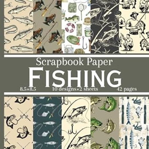 Fishing Scrapbook Paper: Vintage Themed Double Sided