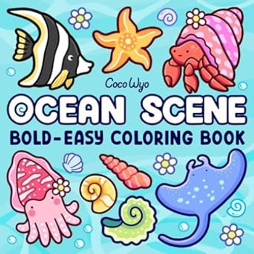 Ocean Scene: Coloring Book for Adults and Kids Bold and Easy