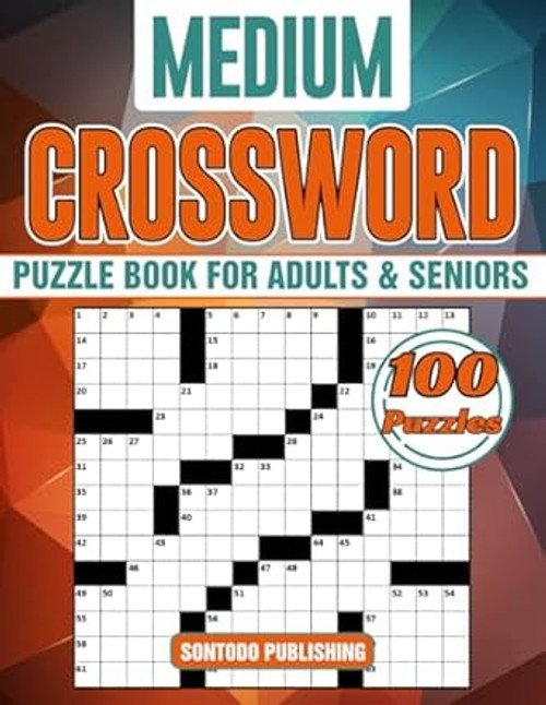 Medium Crossword Puzzle Books For Adults and Seniors - 100 Puzzles