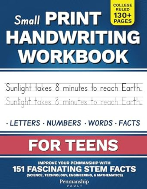Small Print Handwriting Workbook for Teens