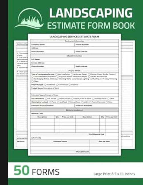 Landscaping Estimate Form Book